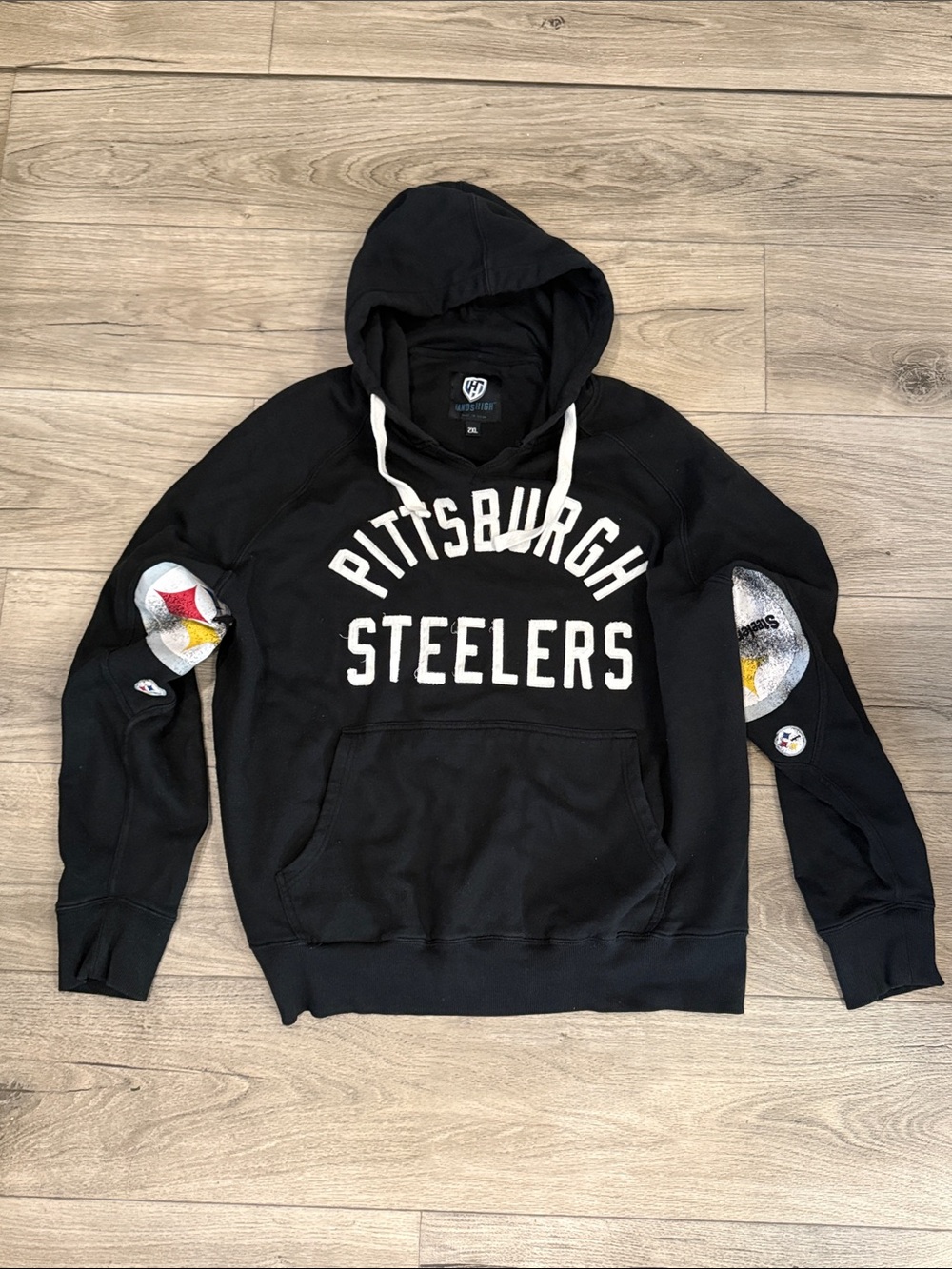 Pittsburgh Steelers Hands High Hoodie Men’s 2XL Black NFL Pullover